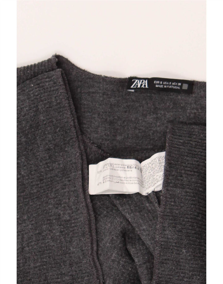 Zara Γυναικείο T-Shirt Top UK 10 Small Grey Polyester