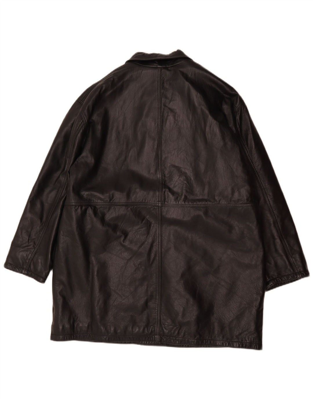 Vintage Γυναικείο Oversized Δερμάτινο Μπουφάν IT 44 Medium Black Leather