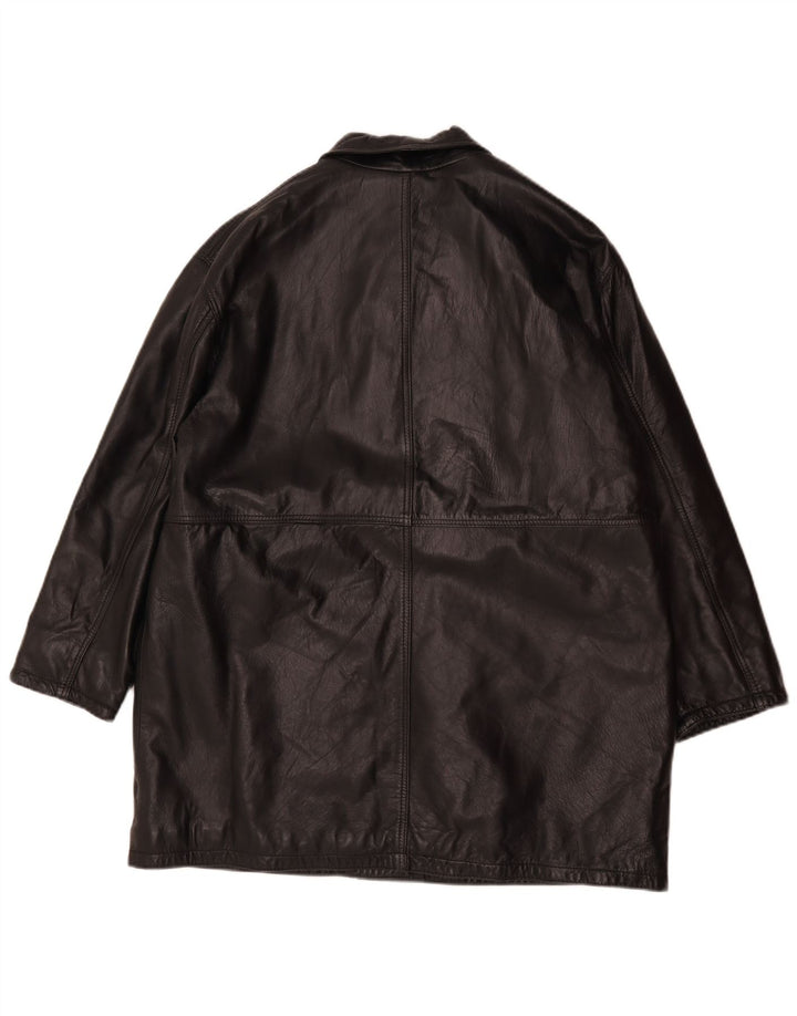 Vintage Γυναικείο Oversized Δερμάτινο Μπουφάν IT 44 Medium Black Leather