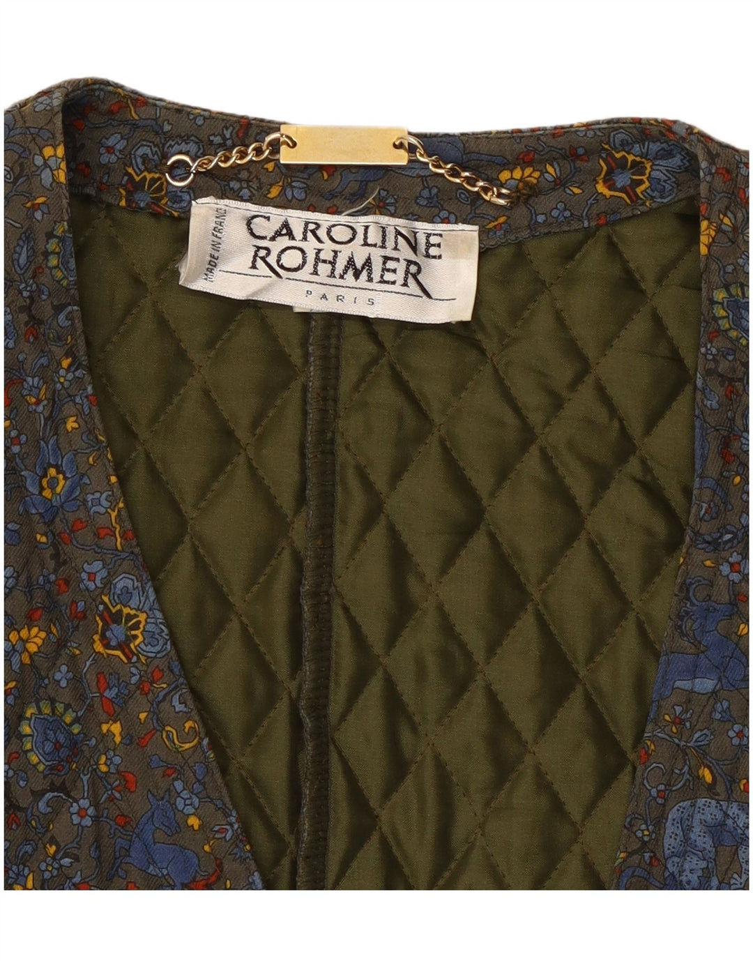 Caroline Rohmer Γυναικείο σακάκι με 1 κουμπί UK 12 Medium Khaki Floral