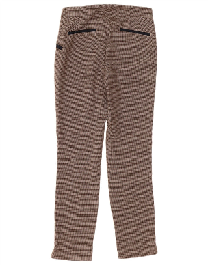 Zara Γυναικείο Slim Casual Παντελόνι Small W26 L28 Brown Check