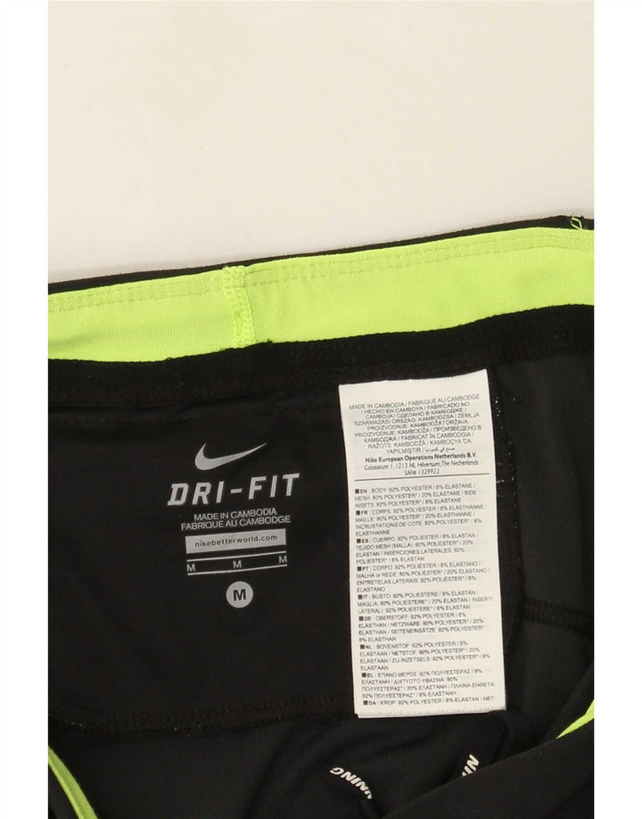 Γυναικεία κολάν Nike Dri Fit Capri UK 12 μεσαίου μαύρου χρώματος πολυεστέρας