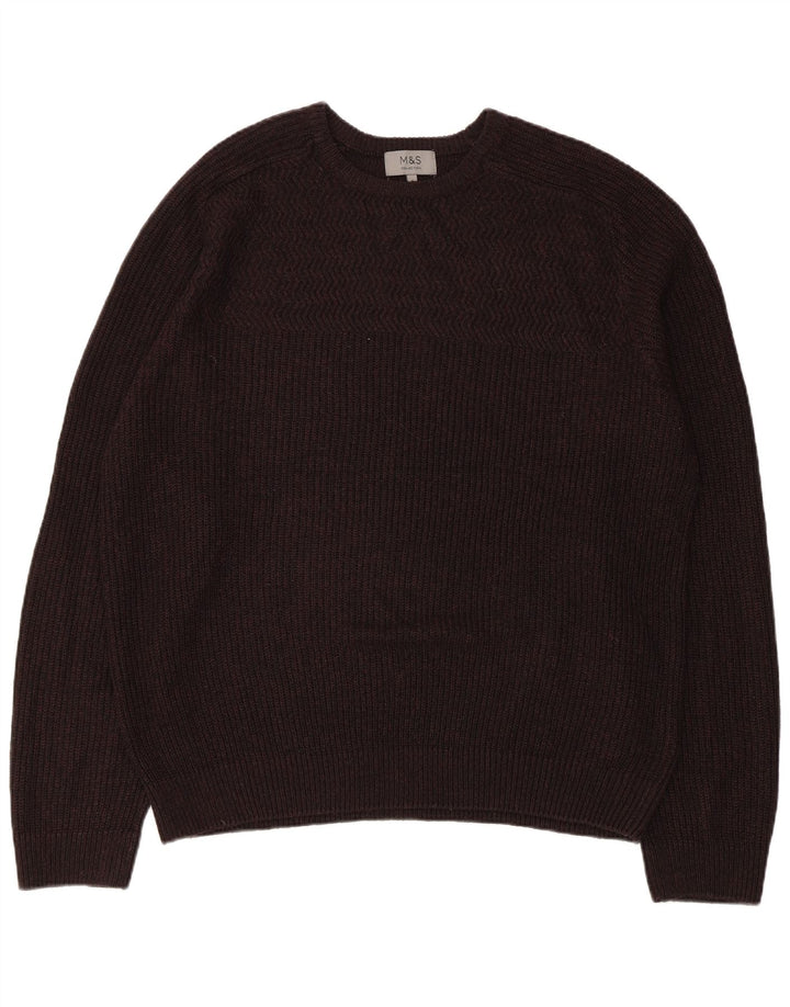 Ανδρικό πουλόβερ Marks & Spencer Crew Neck Jumper XL Καφέ Ακρυλικό