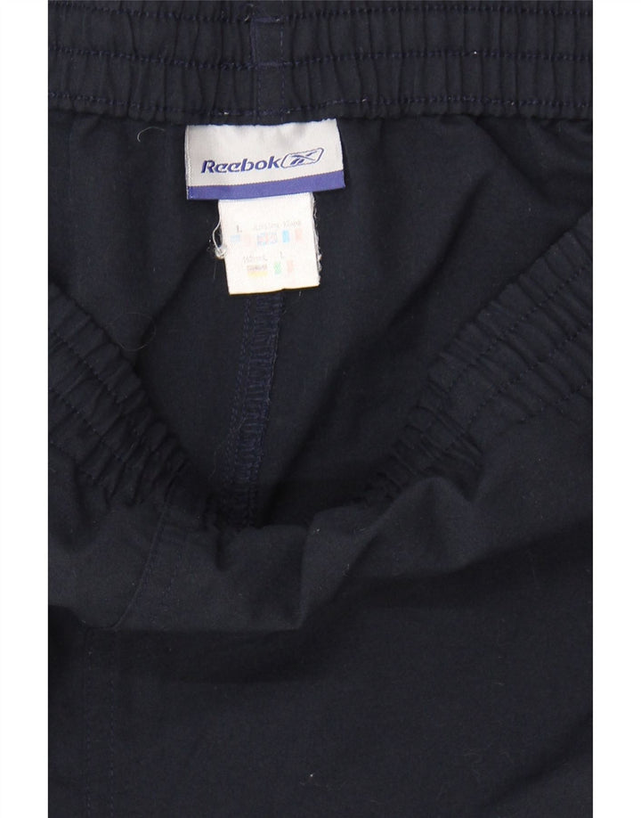 REEBOK Boys Sport Shorts 13-14 Years Large Navy Blue Polyester Vintage Reebok and Second-Hand Reebok from Messina Hembry 