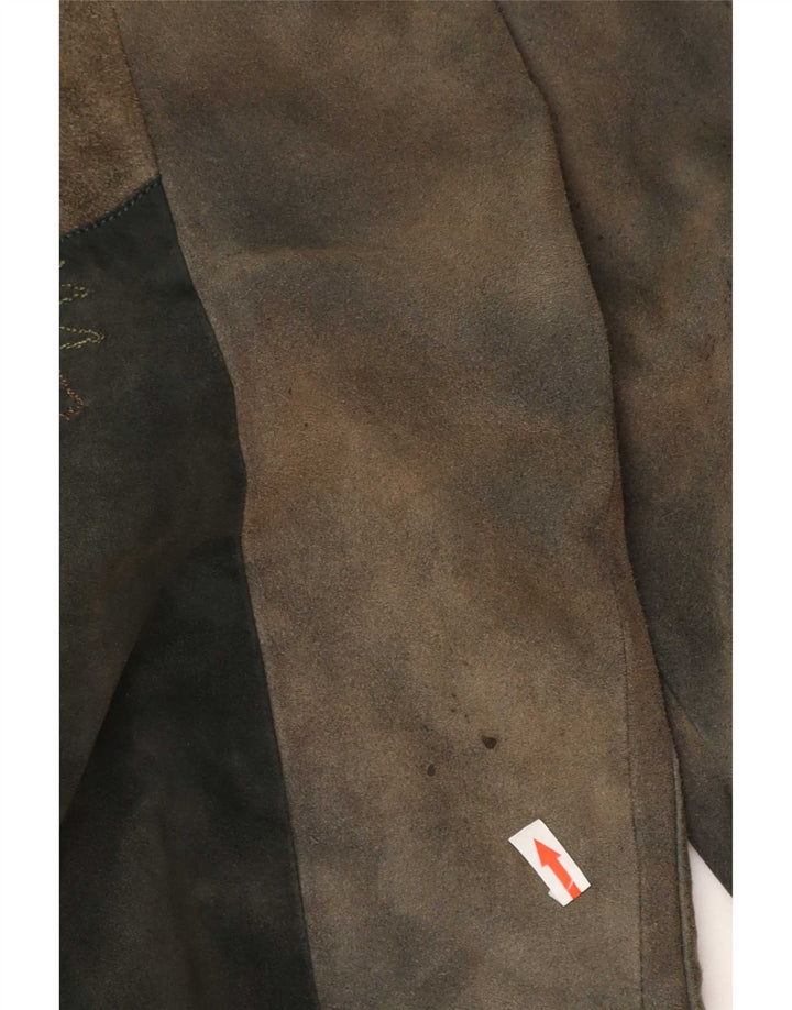 Ανδρικό δερμάτινο μπουφάν Meindl Trachten EU 50 Large Brown