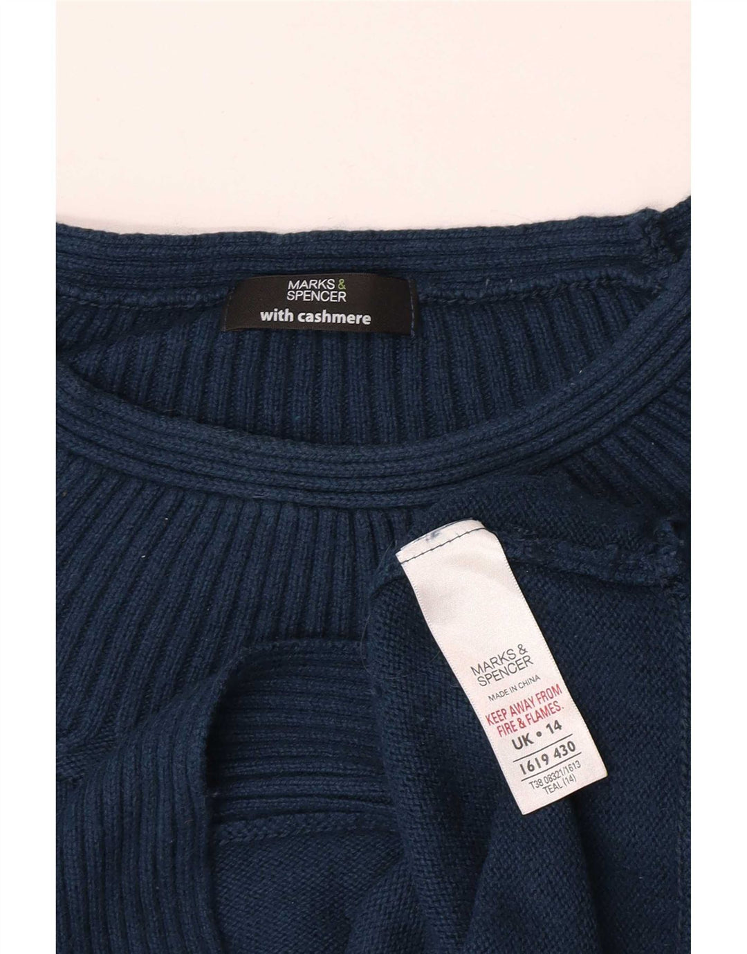 Marks & Spencer Γυναικείο πουλόβερ με λαιμόκαυστο UK 14 Medium Blue
