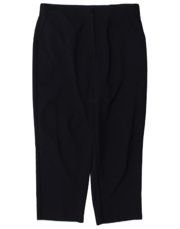 Marks & Spencer Γυναικείο παντελόνι Capri UK 12 Medium W30 L22 Navy Blue Cotton