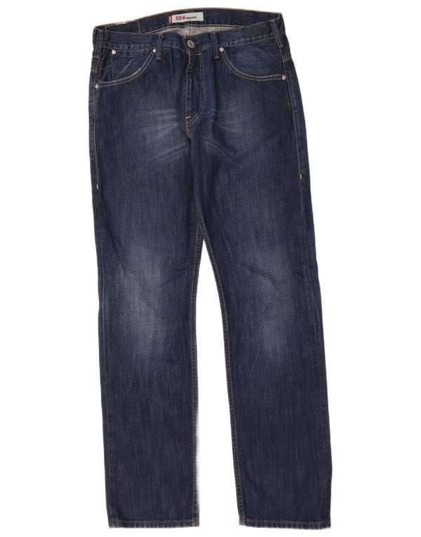 Levi's Mens 504 Straight Jeans W33 L32 Blue Cotton