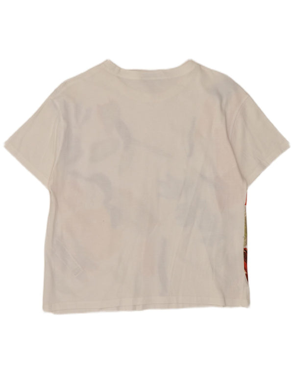 Zara Γυναικείο T-Shirt Top UK 10 Small White Floral Βαμβακερό