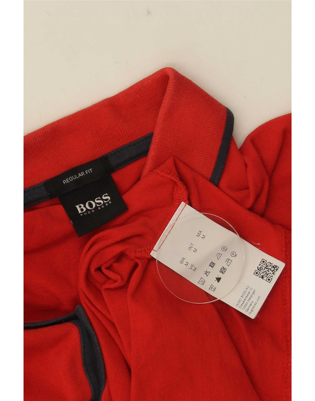 Ανδρικό πουκάμισο πόλο Hugo Boss με κανονική εφαρμογή, μεσαίο κόκκινο βαμβακερό