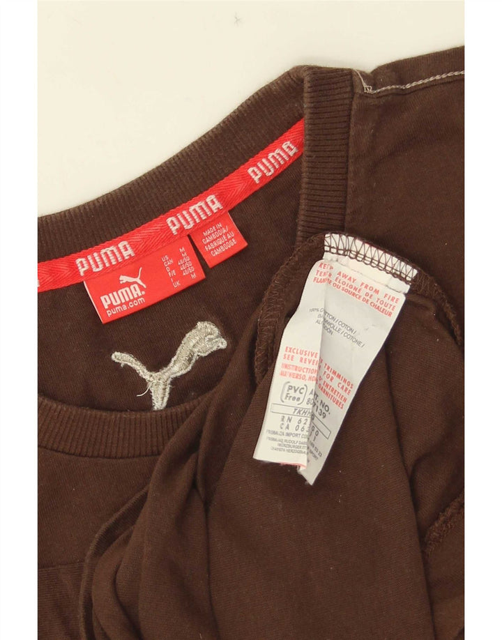 Ανδρικό τοπ Puma μακρυμάνικο, μεσαίο καφέ βαμβακερό