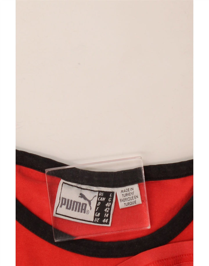 Γυναικείο γραφικό μπλουζάκι Puma Top UK 14 Large Red Colourblock