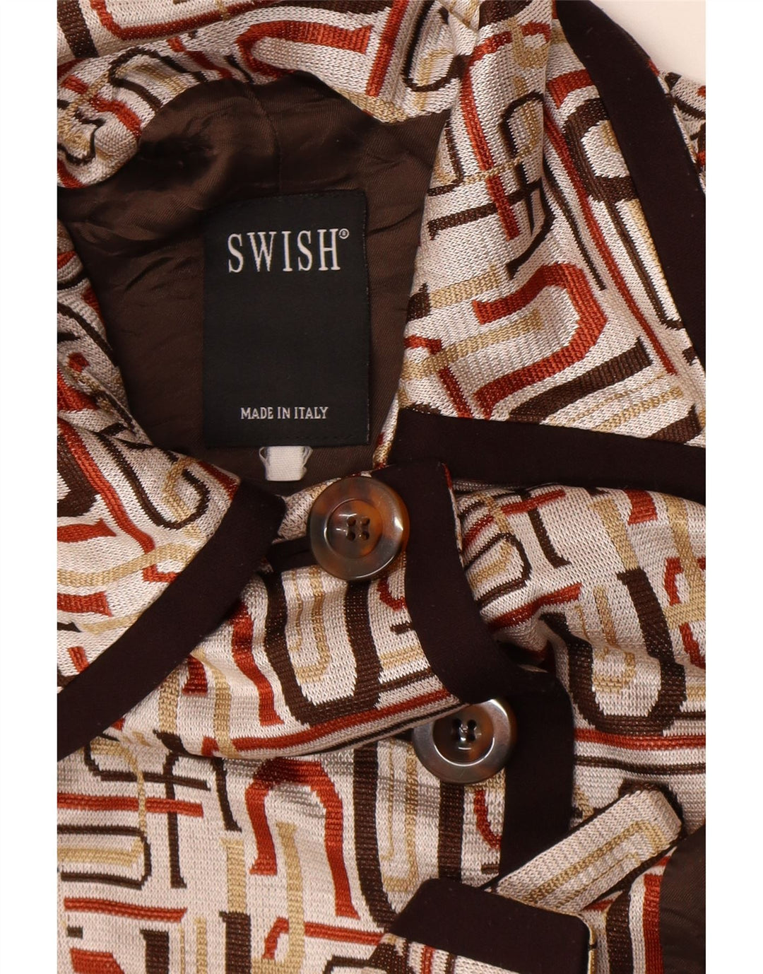 Swish Γυναικείο Μπλέιζερ Μπουφάν UK 14 Μεσαίου Μπεζ γεωμετρικό