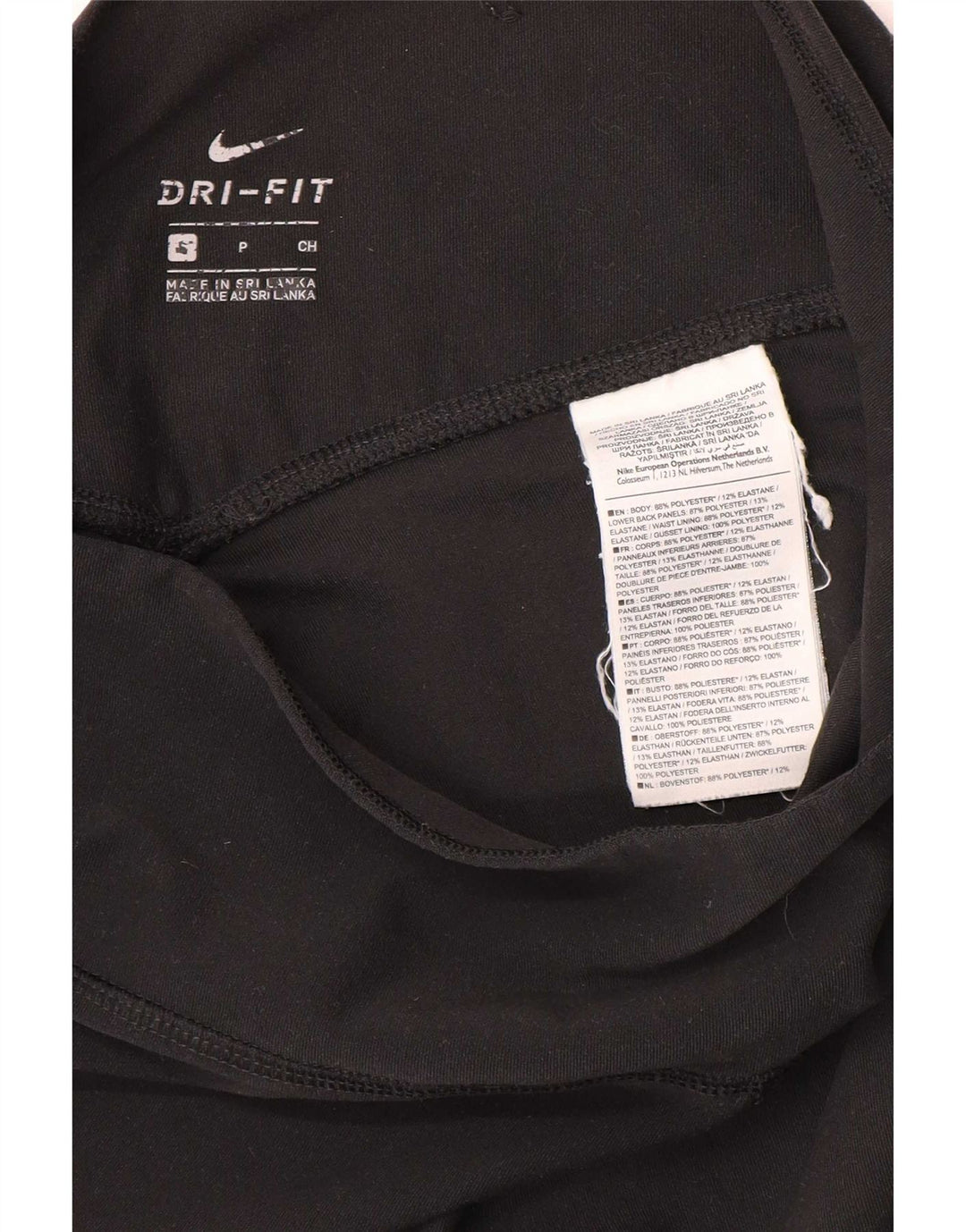 Γυναικεία Nike Dri Fit Capri leggings UK 10 Small Black Colourblock Polyester