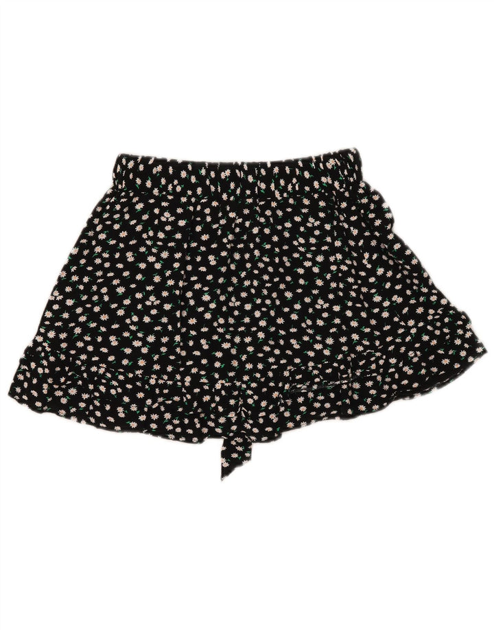 Zara Γυναικείο Skort UK 10 Small Black Floral