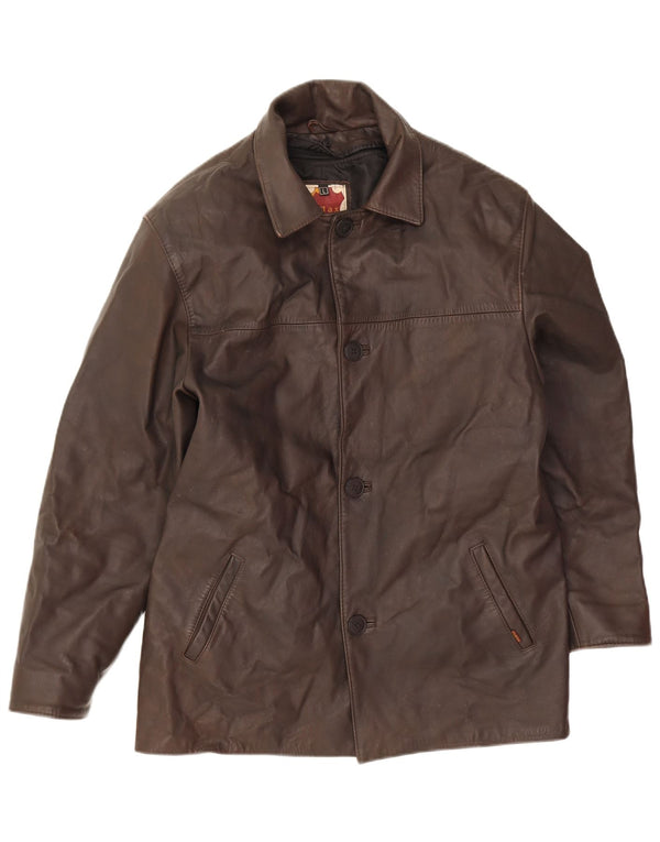 Vintage Ανδρικό Δερμάτινο Μπουφάν UK 40 Large Brown Δερμάτινο