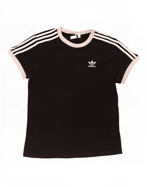 Adidas Γυναικείο T-Shirt Top UK 8 Small Black Colourblock Βαμβακερό