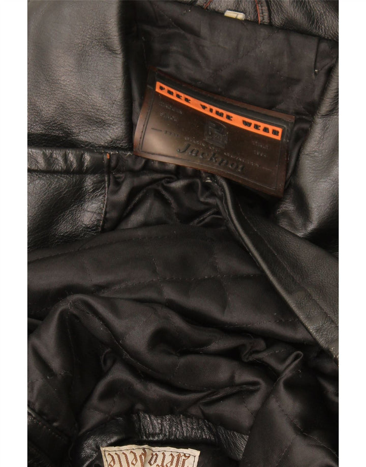 Jackpot Ανδρικό Δερμάτινο Μπουφάν UK 40 Large Black Leather