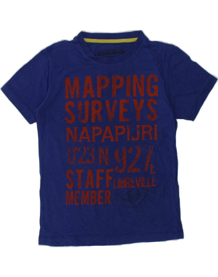 NAPAPIJRI Boys Graphic T-Shirt Top 5-6 Years Blue | Vintage Napapijri | Thrift | Second-Hand Napapijri | Used Clothing | Messina Hembry 