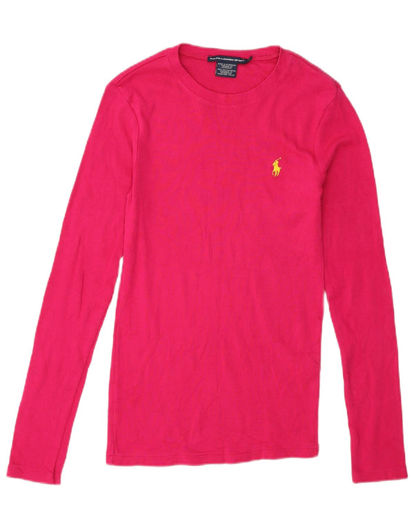 Ralph Lauren Γυναικείο τοπ μακρυμάνικο UK 8 Μικρό ροζ βαμβακερό