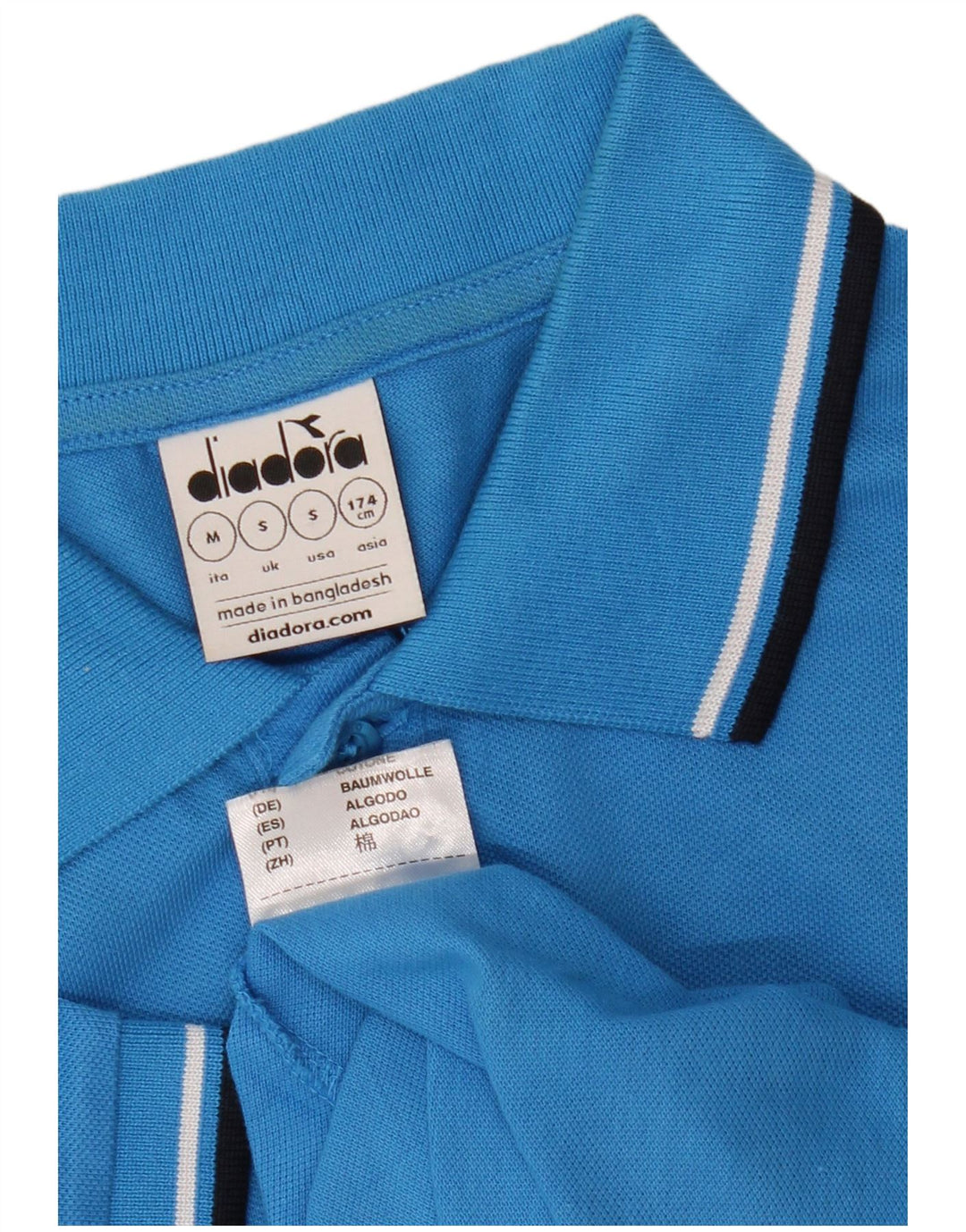 DIADORA Ανδρικό Πόλο Μπλουζάκι Μικρό Μπλε Βαμβακερό