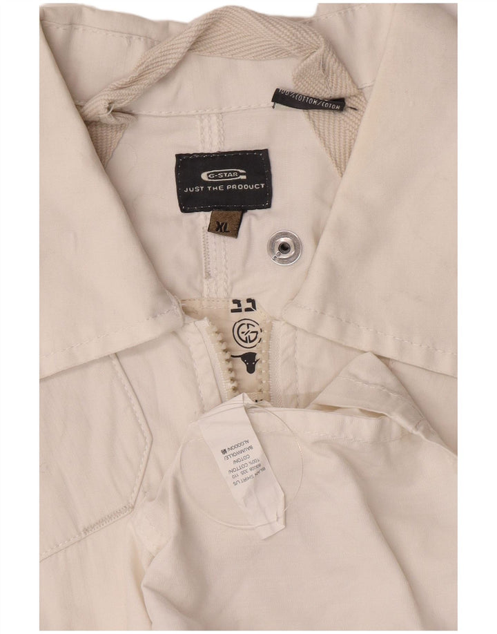 G-Star Γυναικείο Στρατιωτικό Μπουφάν UK 18 XL Λευκό βαμβακερό