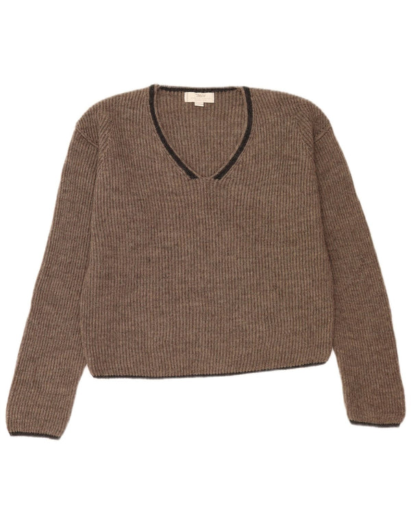 Γυναικείο πουλόβερ Marlboro Classics Crop με V λαιμόκοψη UK 18 XL Γκρι ακρυλικό