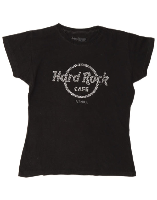 Hard Rock Cafe Γυναικείο T-Shirt γραφικό στη Βενετία Top 10 Small Black Cotton