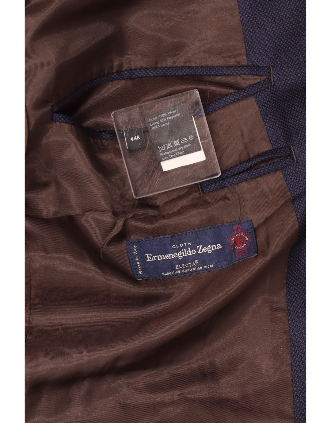 ERMENEGILDO ZEGNA Ανδρικό σακάκι με 2 κουμπιά UK 44 2XL Navy Blue Wool