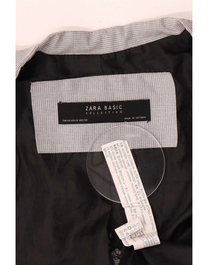 Zara Γυναικείο μπουφάν σακάκι με 1 κουμπί EU 40 Medium Grey Houndstooth Polyester