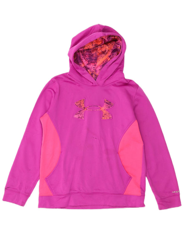Under Armour Girls Graphic Hoodie Jumper 11-12 Years Large Pink