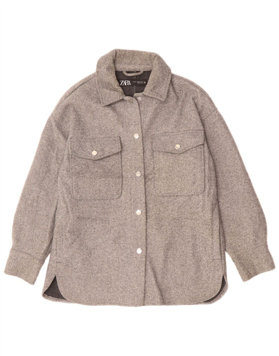 Zara Γυναικείο Oversized Bomber Jacket UK 6 XS Grey Polyester