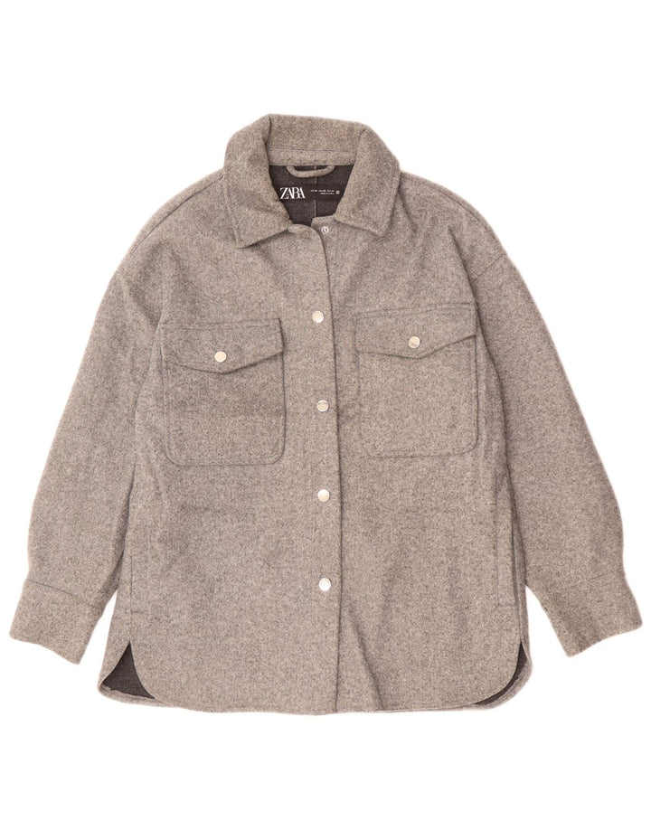 Zara Γυναικείο Oversized Bomber Jacket UK 6 XS Grey Polyester