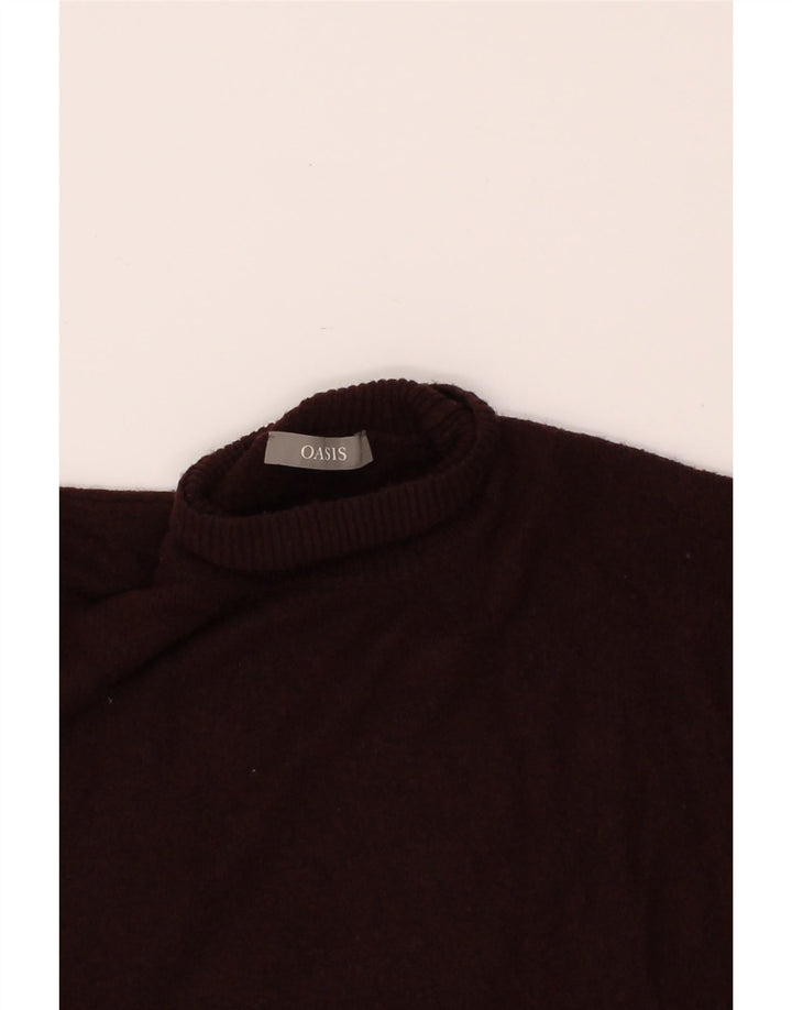 OASIS Womens Poncho Jumper One Size Burgundy Acrylic Vintage Oasis and Second-Hand Oasis from Messina Hembry 