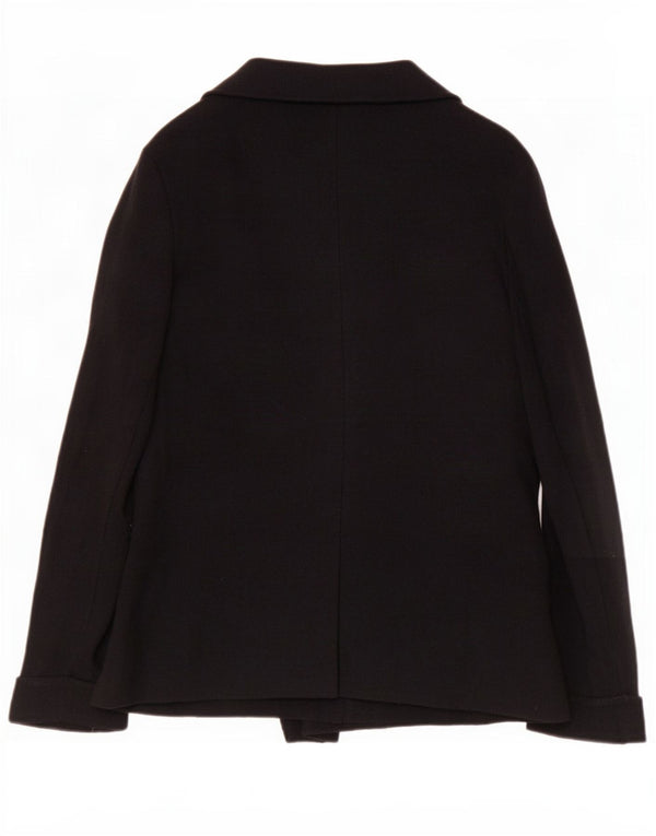 Marks & Spencer Womens Open Cardigan Sweater UK 16 Large Black Viscose