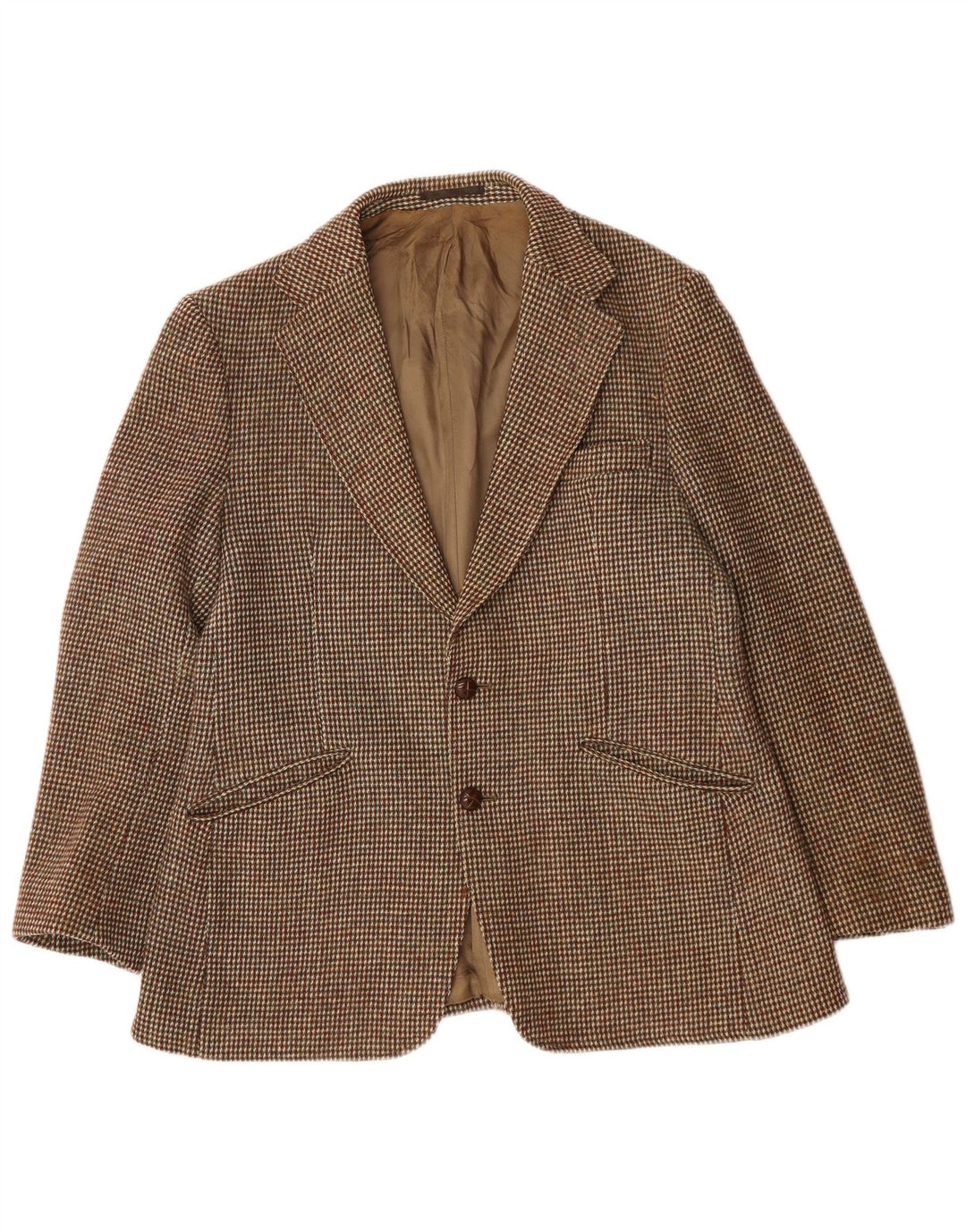 Ανδρικό μπουφάν Harris Tweed με 2 κουμπιά σακάκι UK 38 Μεσαίο καφέ μαλλί