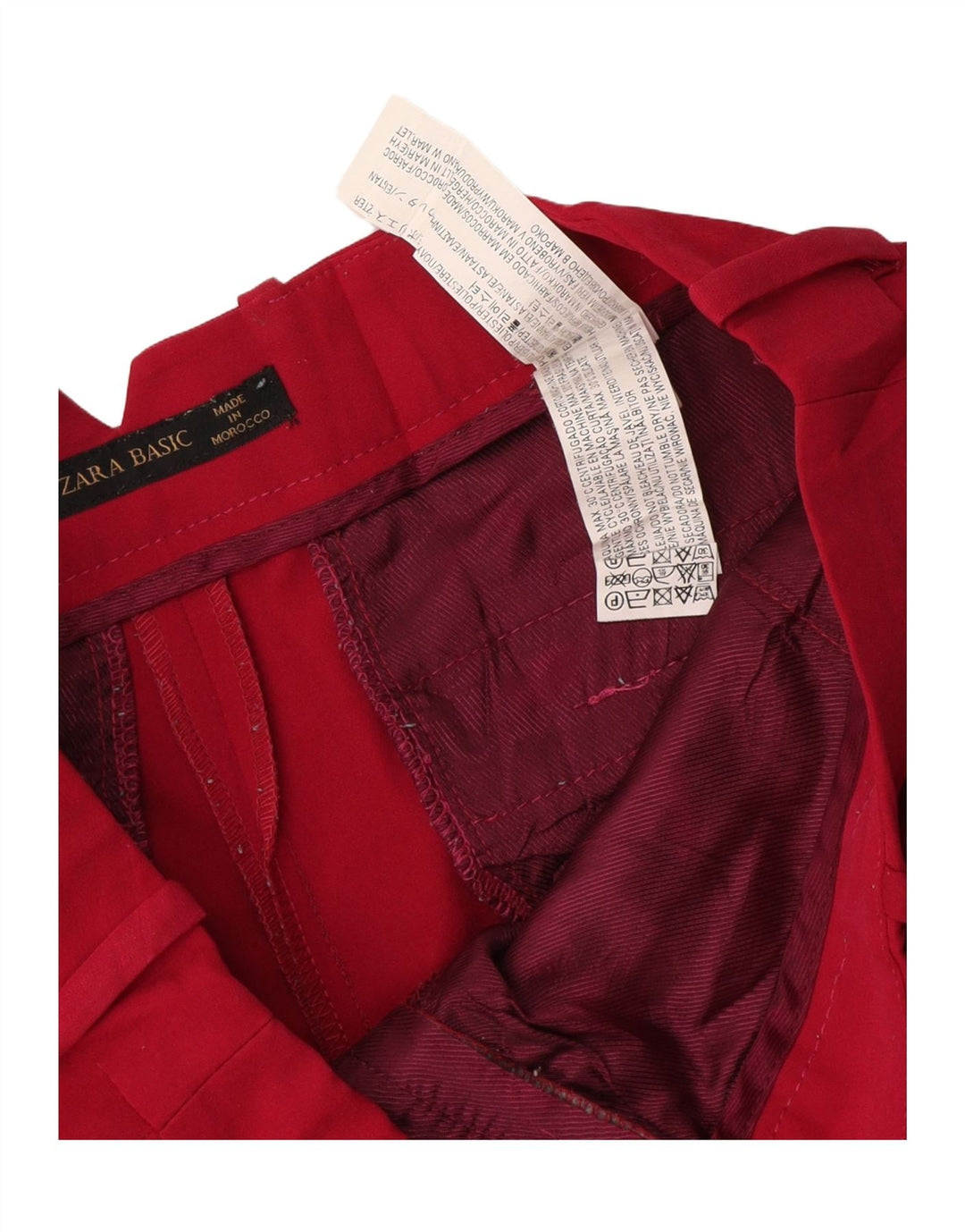 Zara Γυναικείο σορτς Chino Small W26 κόκκινο πολυεστέρα