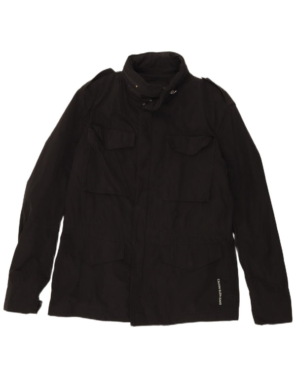 Calvin Klein Jeans Ανδρικό Military Jacket UK 40 Large Black Polyester