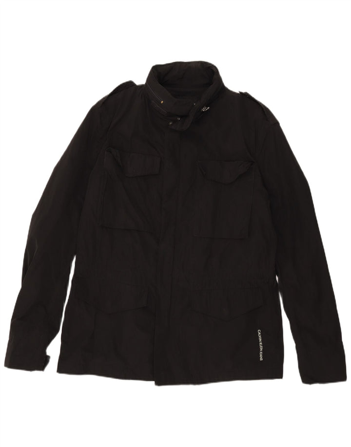 Calvin Klein Jeans Ανδρικό Military Jacket UK 40 Large Black Polyester