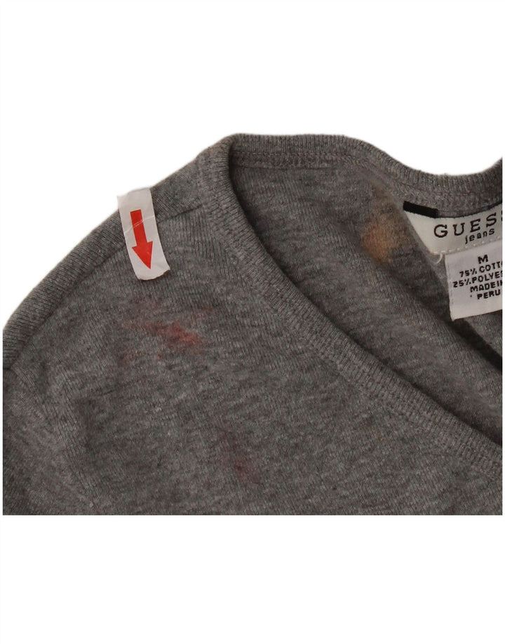 Guess Γυναικείο Crop Μακρυμάνικο UK 12 Βαμβακερό μεσαίο γκρι