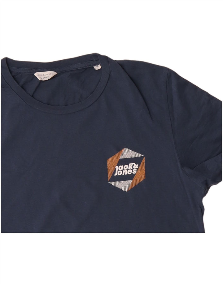 Ανδρικό T-Shirt JACK & JONES Τοπ μεσαίο ναυτικό μπλε βαμβακερό