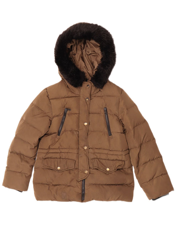 Zara Girls Hooded Jacket padded 11-12 Years Beige