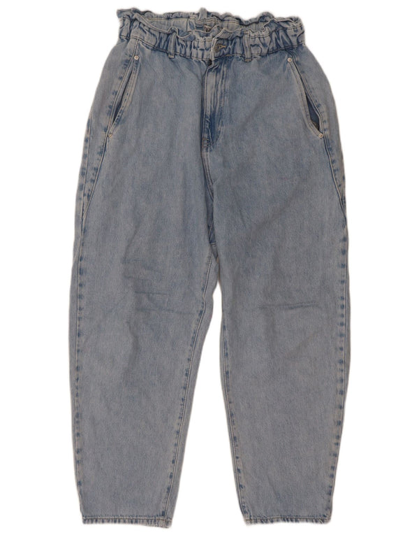 Zara Womens Crop High Waist Tapered Jeans EU 42 Large W32 L26 Blue Cotton