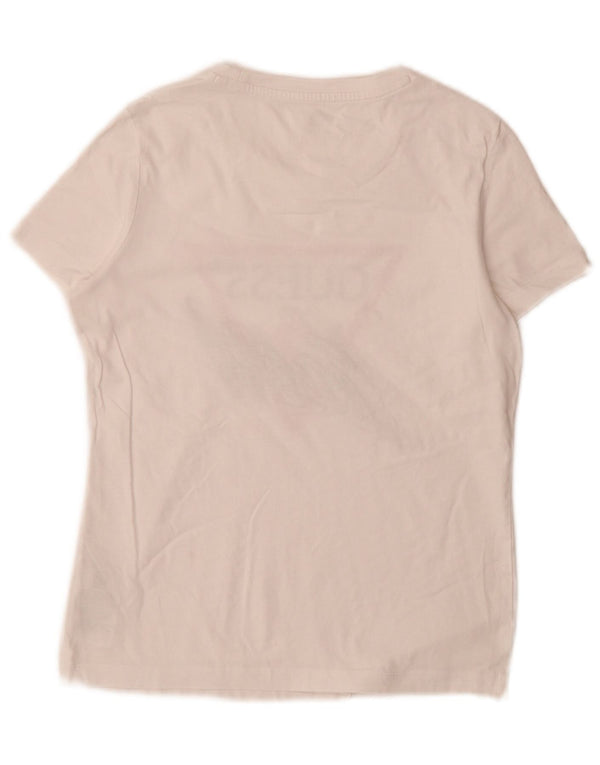 Γυναικείο γραφικό μπλουζάκι Guess Slim Fit Top UK 6 XS Λευκό βαμβακερό