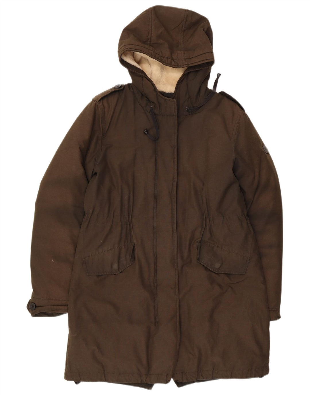 WRANGLER Γυναικείο μπουφάν Parka με κουκούλα UK 14 Medium Khaki Cotton