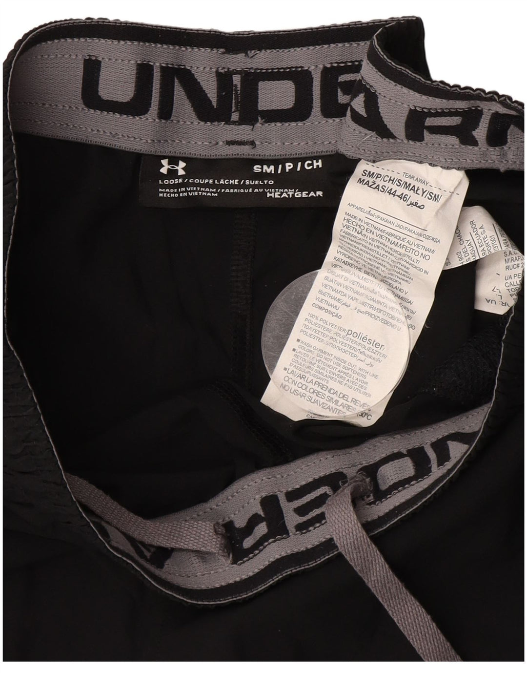 Ανδρικό γραφικό, χαλαρό αθλητικό σορτς Under Armour, μικρό μαύρο πολυεστέρα