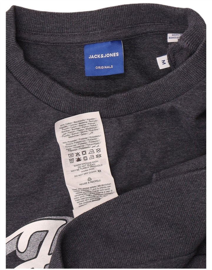 Ανδρικό γραφικό φούτερ Jack & Jones, μεσαίο μπλε βαμβακερό
