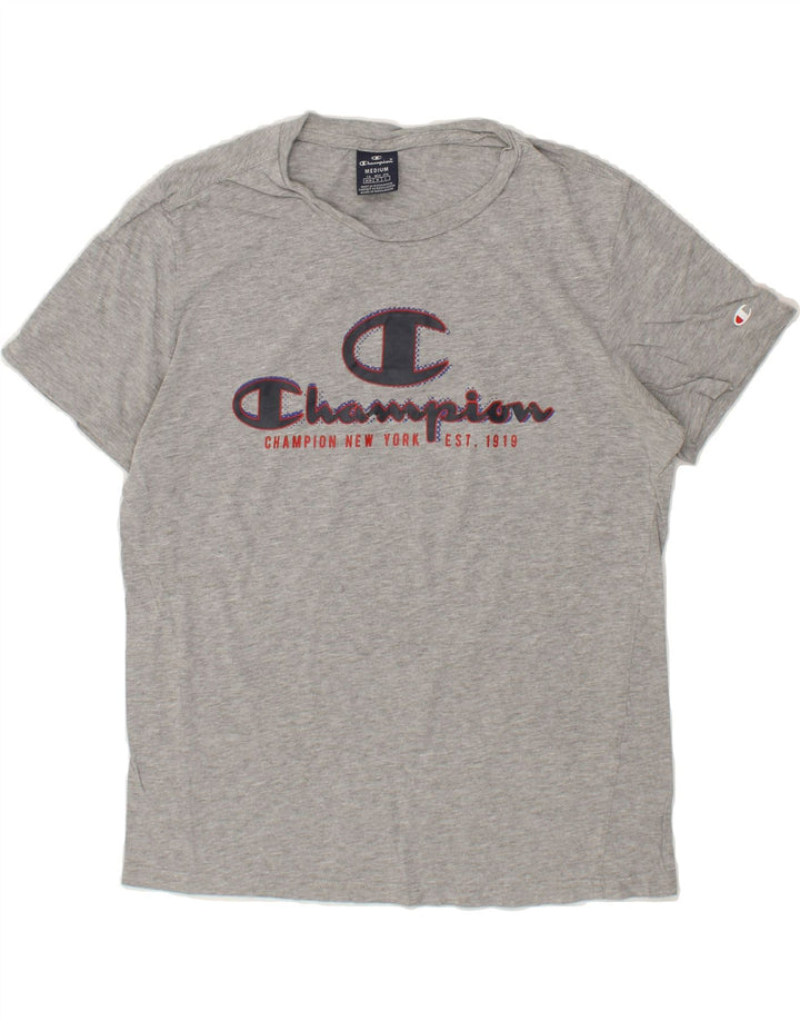 CHAMPION Mens Graphic T-Shirt Top Medium Grey Cotton Vintage Champion and Second-Hand Champion from Messina Hembry 