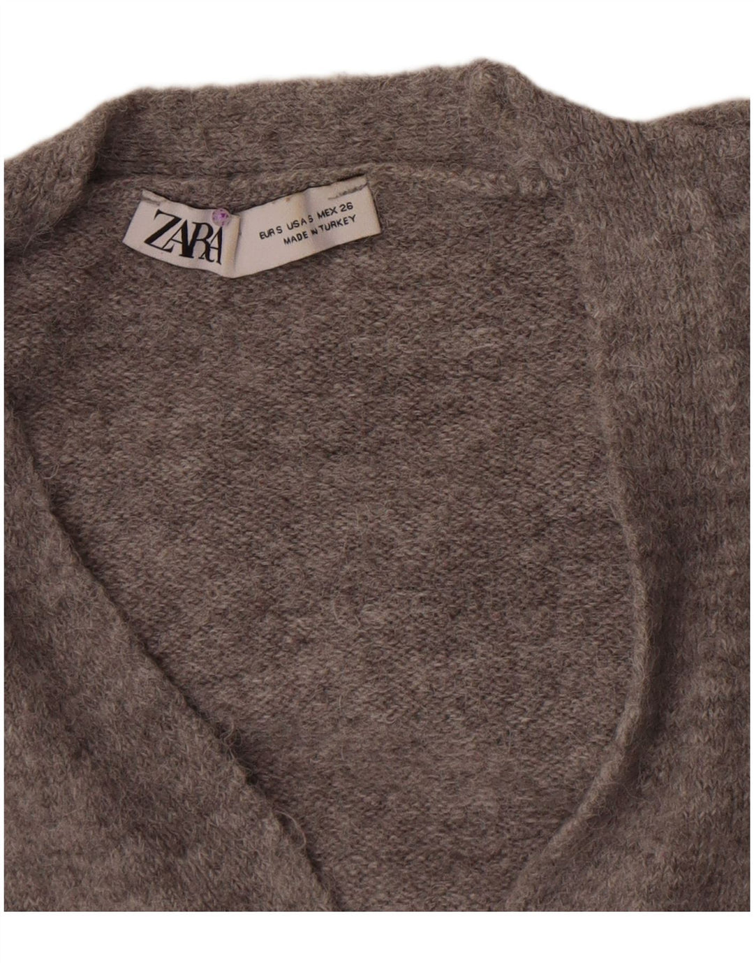 Zara Γυναικεία Ζακέτα Crop UK 8 Small Grey
