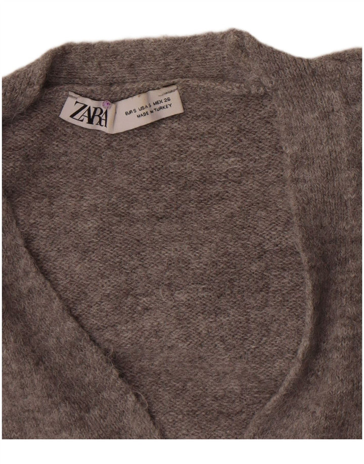 Zara Γυναικεία Ζακέτα Crop UK 8 Small Grey